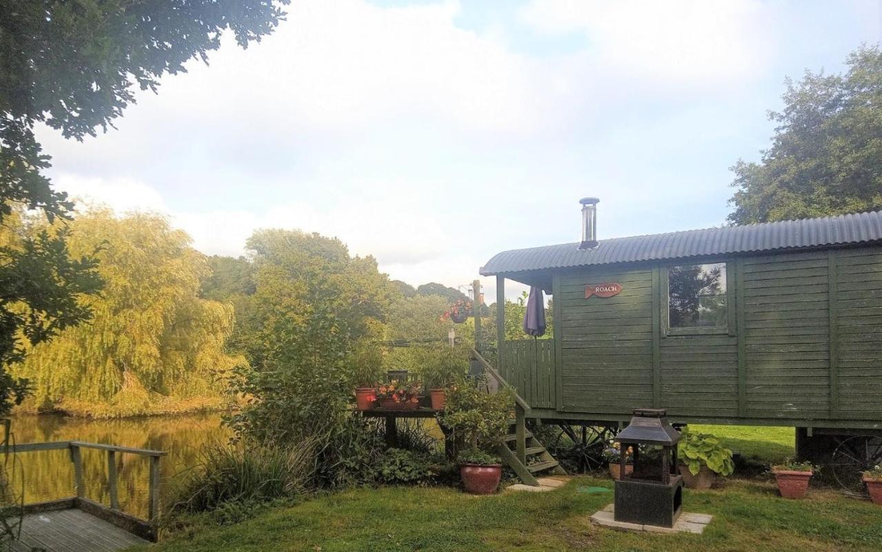 Charming Tranquil Shepherds Hut With Lakeside Balcony 'Roach' Uckfield Kültér fotó